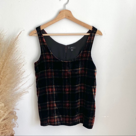 JCrew| Plaid Velvet camisole - Picture 2 of 5